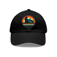 Cats and Sunset Dad Hat - Vintage Leather Patch Cap