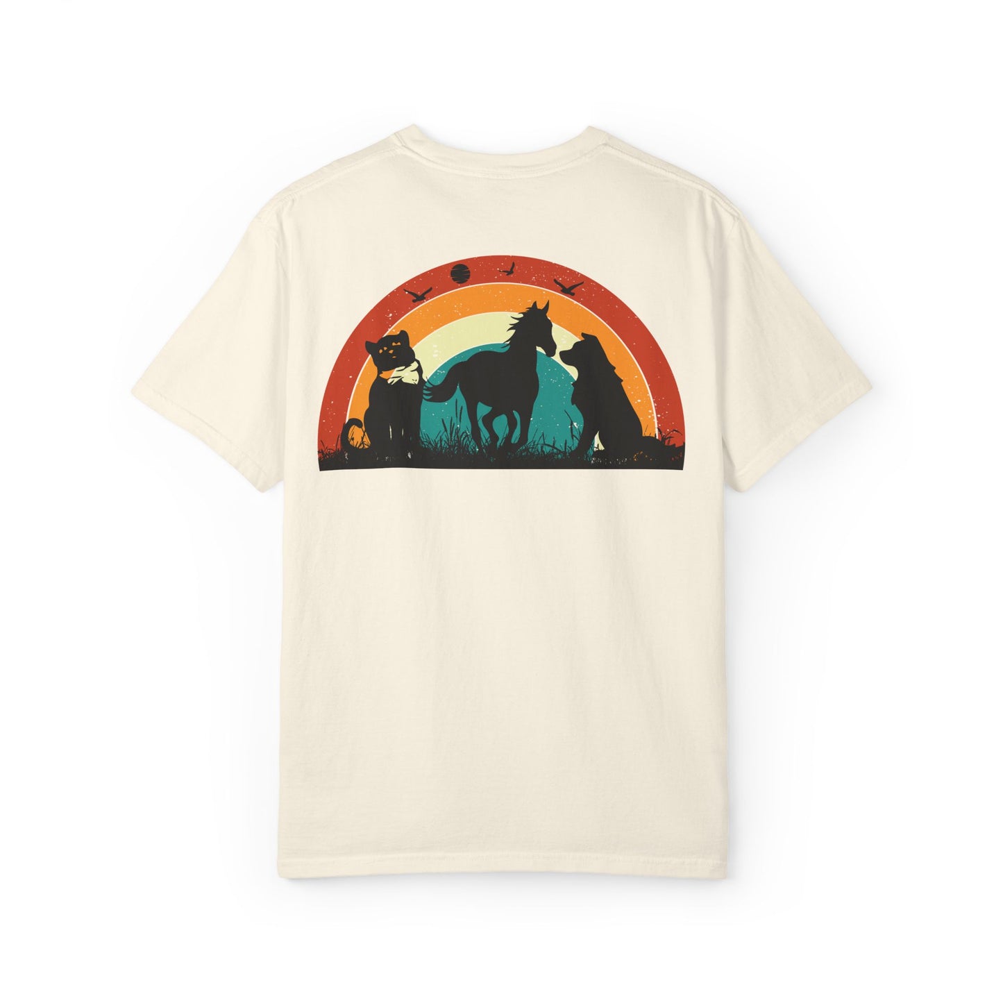 Rainbow Animal Scene Unisex T-Shirt - Nature Lover's Gift