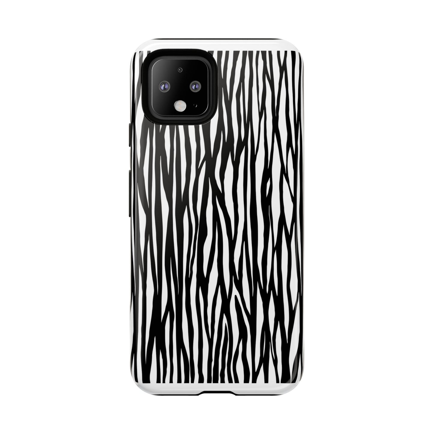 Tough Cases: Stylish Black and White Zebra Print Phone Case