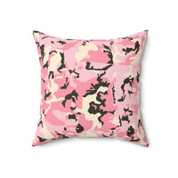 Trendy Pink Camo Square Pillow | Cozy Home Decor