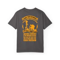Patriotic Garment-Dyed T-shirt, Unisex Freedom Tee, Veteran Tribute Shirt, Casual Everyday Wear, Gift for Patriots