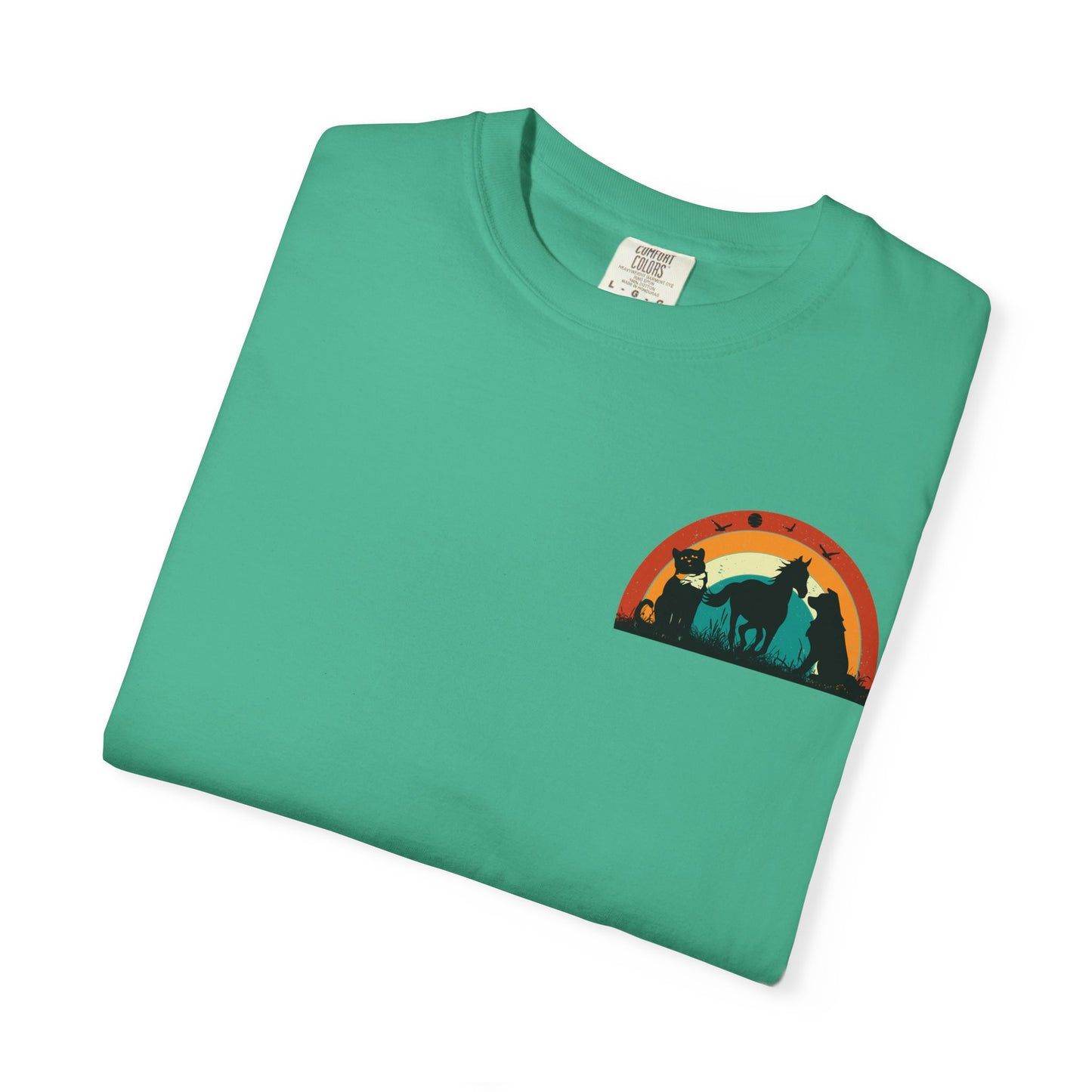 Rainbow Animal Scene Unisex T-Shirt - Nature Lover's Gift