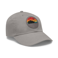 Retro Sunset Dad Hat with Leather Patch