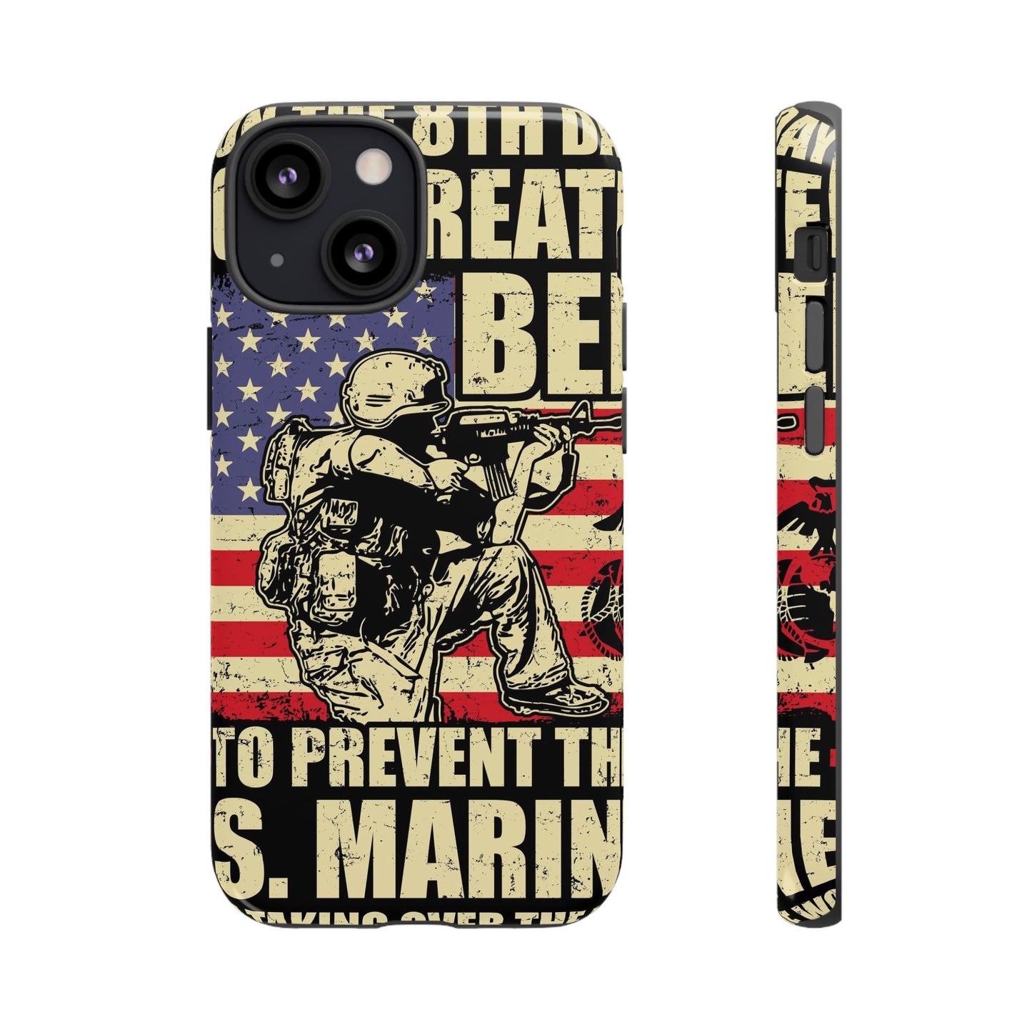 Military-Themed Phone Case - 'God Created Beer' Design