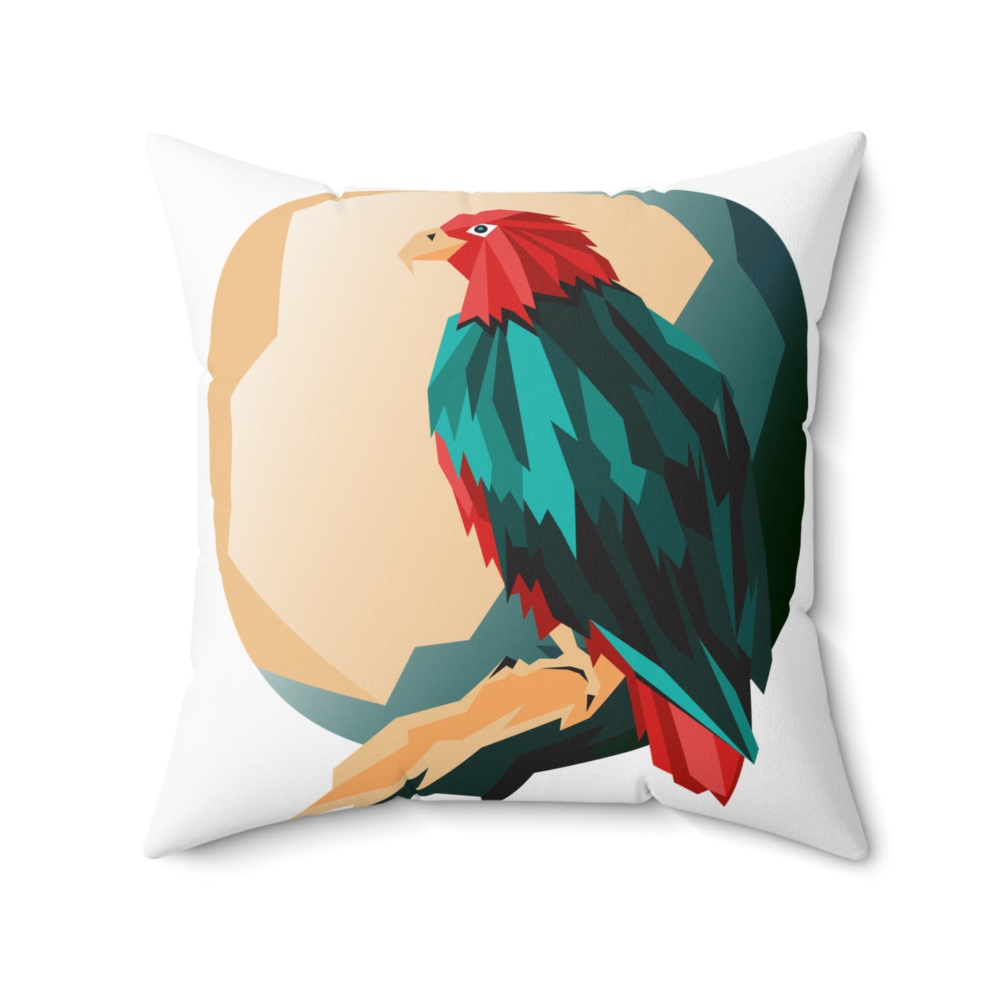 Tropical Parrot Decorative Pillow with Geometric Design
