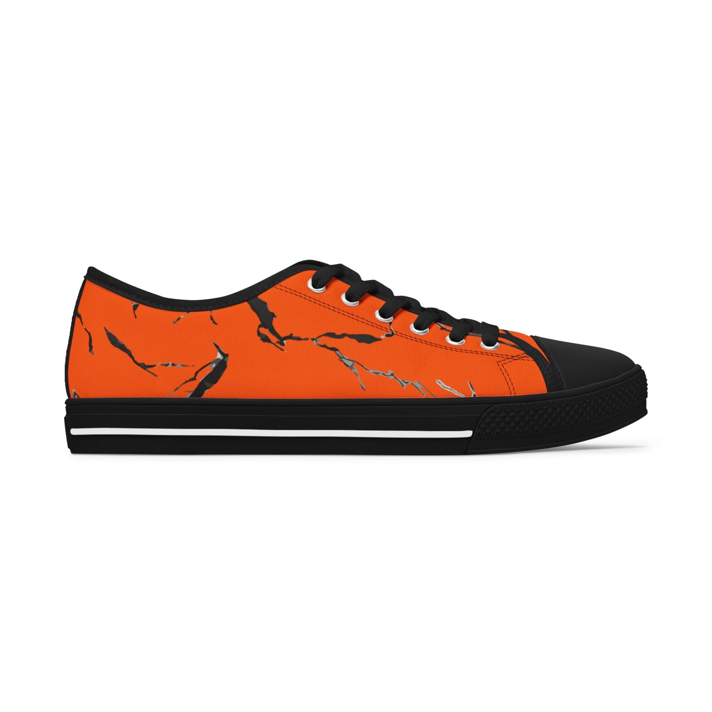 Vibrant Orange Marble Women's Low Top Sneakers