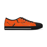 Vibrant Orange Marble Women's Low Top Sneakers
