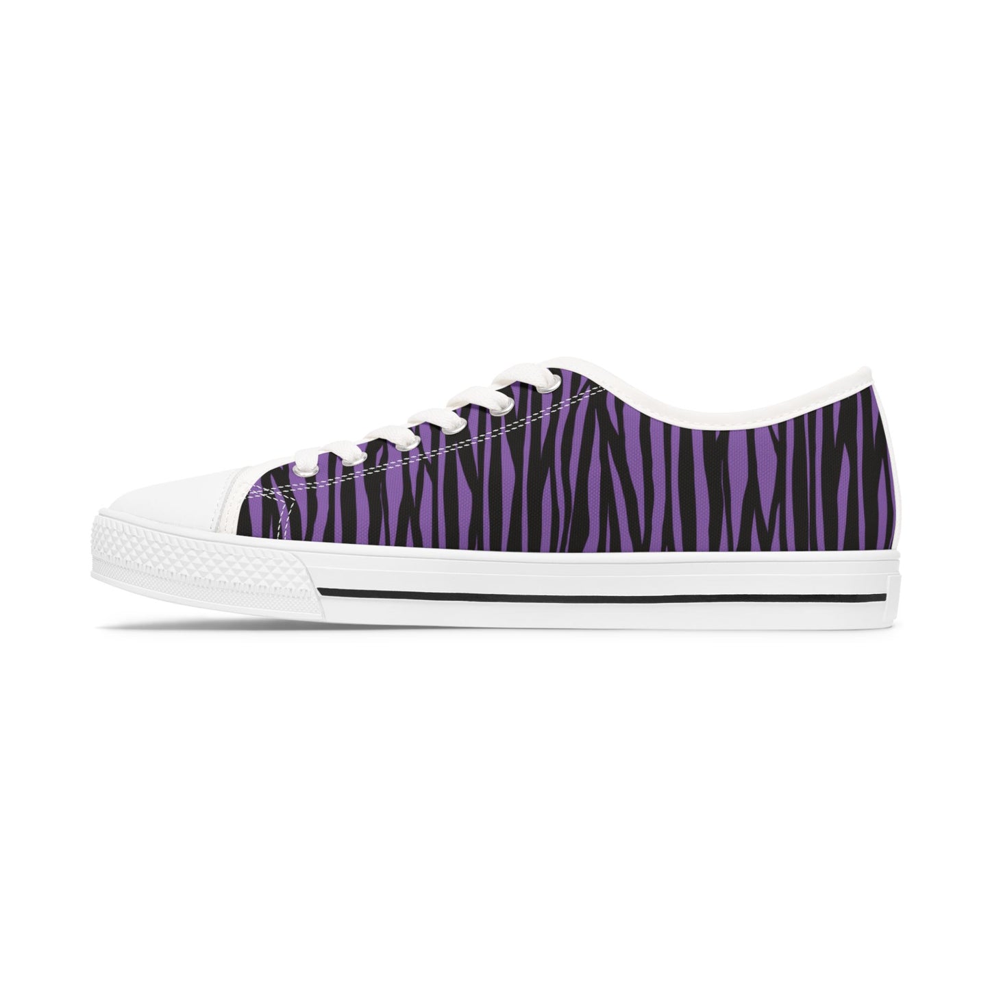 Purple Zebra Print Women's Low Top Sneakers - Stylish & Fun