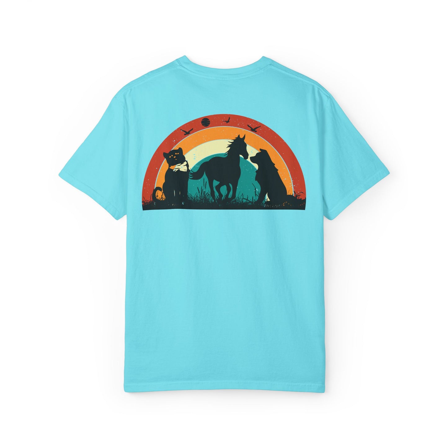 Rainbow Animal Scene Unisex T-Shirt - Nature Lover's Gift
