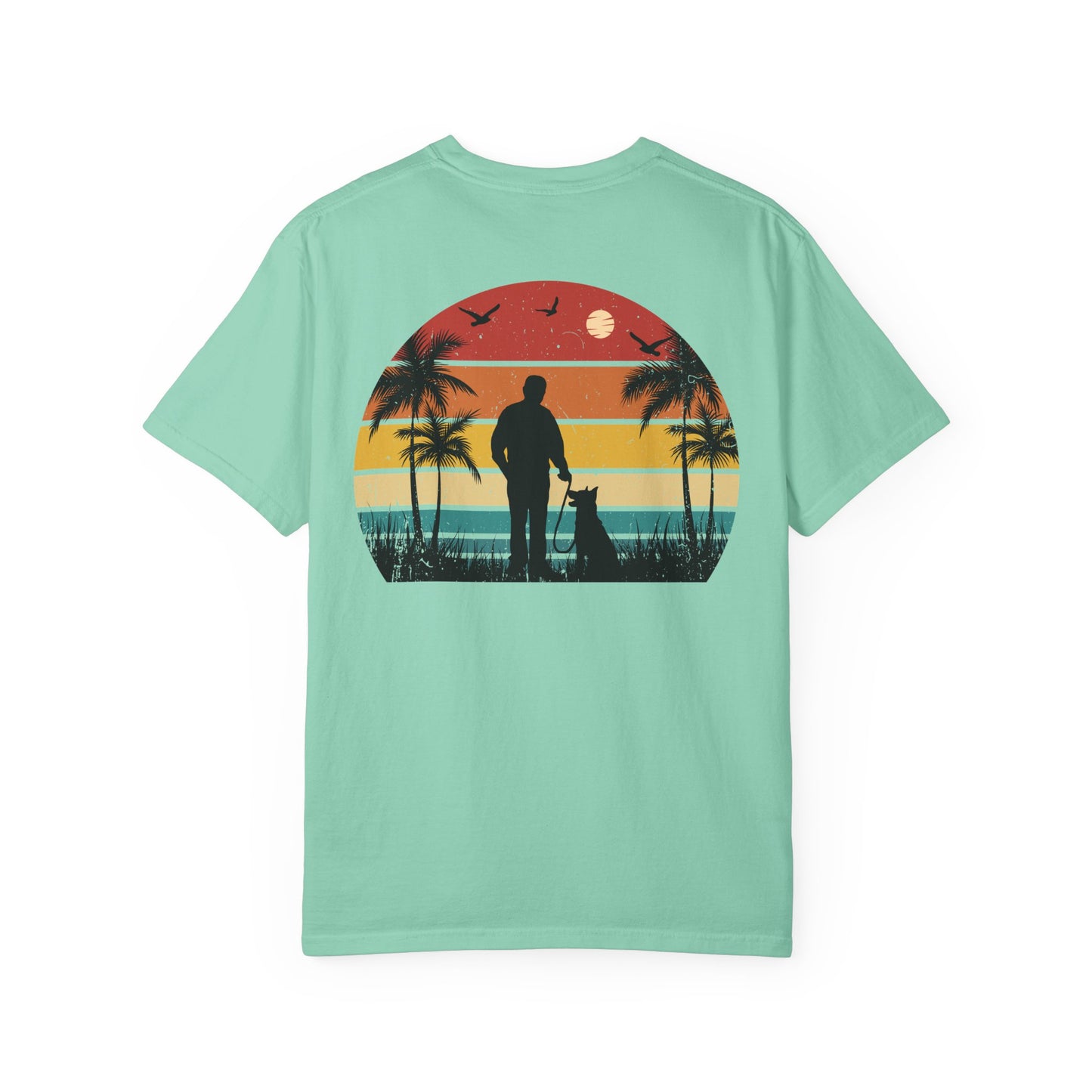 Sunset Silhouette Unisex T-Shirt, Perfect for Nature Lovers, Pet Owners, Casual Days, Summer Outings, Gift for Him or Her