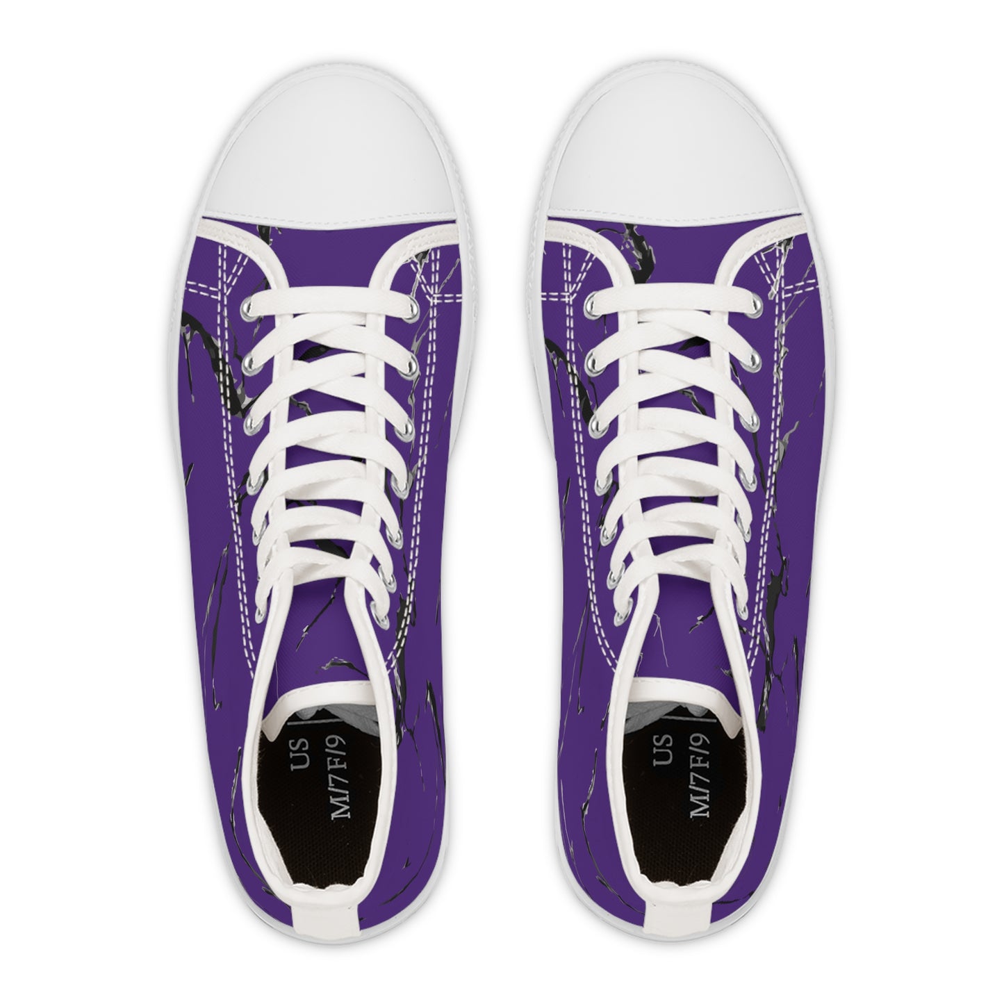 Stylish Purple High Top Sneakers with Abstract Design