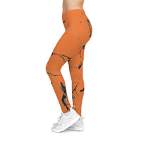 Bold Marble Print Women's Casual Leggings, Stylish Activewear, Comfortable Yoga Pants, Vibrant Fitness Wear, Trendy Athleisure Bottoms