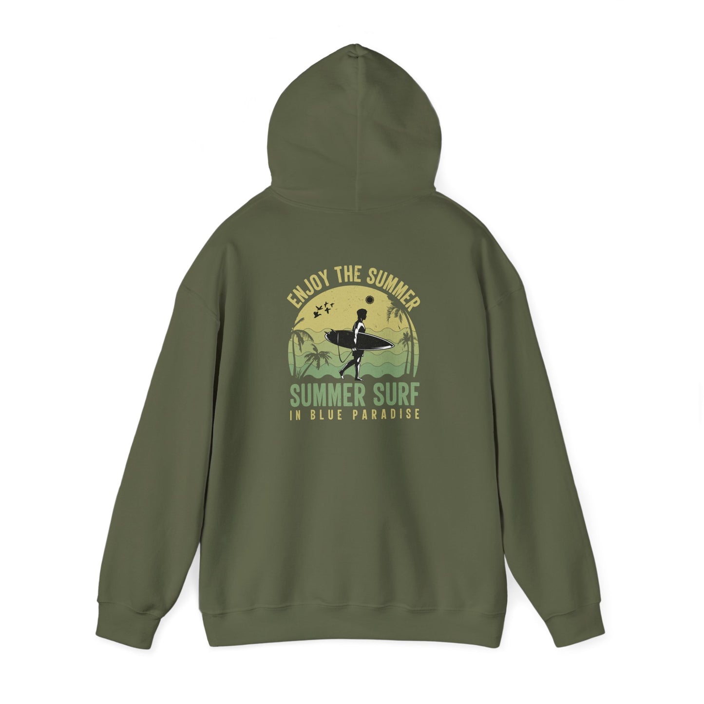 Summer Surf Vibes Hoodie – Unisex Heavy Blend™ Sweatshirt for Beach Lovers, Perfect Gift for Surfing, Casual Wear, Summer