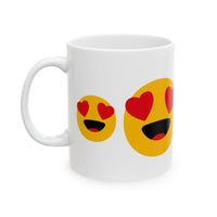 Cute Love Emoji Ceramic Mug - Perfect Gift for Valentine's Day, Coffee Lovers, or Romantic Occasions
