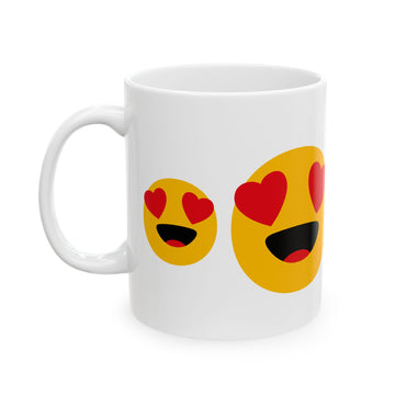 Cute Love Emoji Ceramic Mug - Perfect Gift for Valentine's Day, Coffee Lovers, or Romantic Occasions