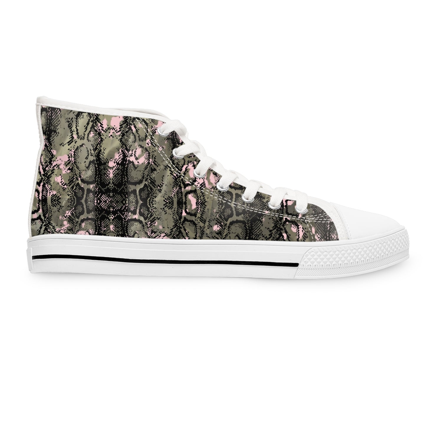 Women’s High Top Sneakers with Unique Snakeskin Design - Trendy Casual Footwear