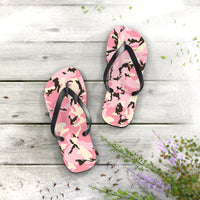 Stylish Pink Camo Flip Flops - Trendy Summer Footwear for Beach & Pool