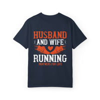 Unisex Husband and Wife Running T-Shirt - Partners for Life - Casual Gift for Couples