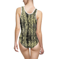Stylish Snake Print Women's Classic Swimsuit - Trendy One-Piece Swimwear