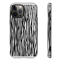 Tough Cases: Stylish Black and White Zebra Print Phone Case
