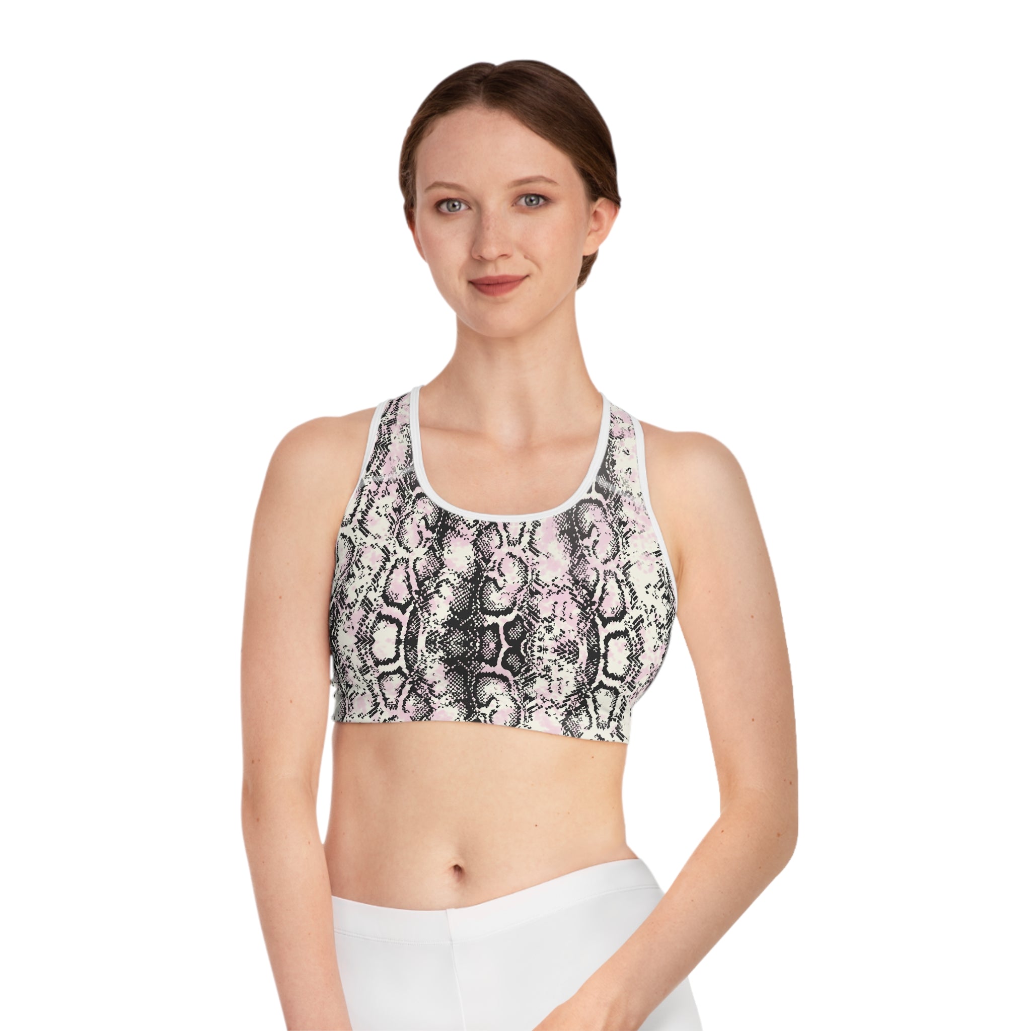 Stylish Snakeskin Sports Bra - Perfect for Workouts & Fashion