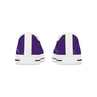 Purple Artistic Low Top Sneakers for Women - Unique Graphic Casual Footwear