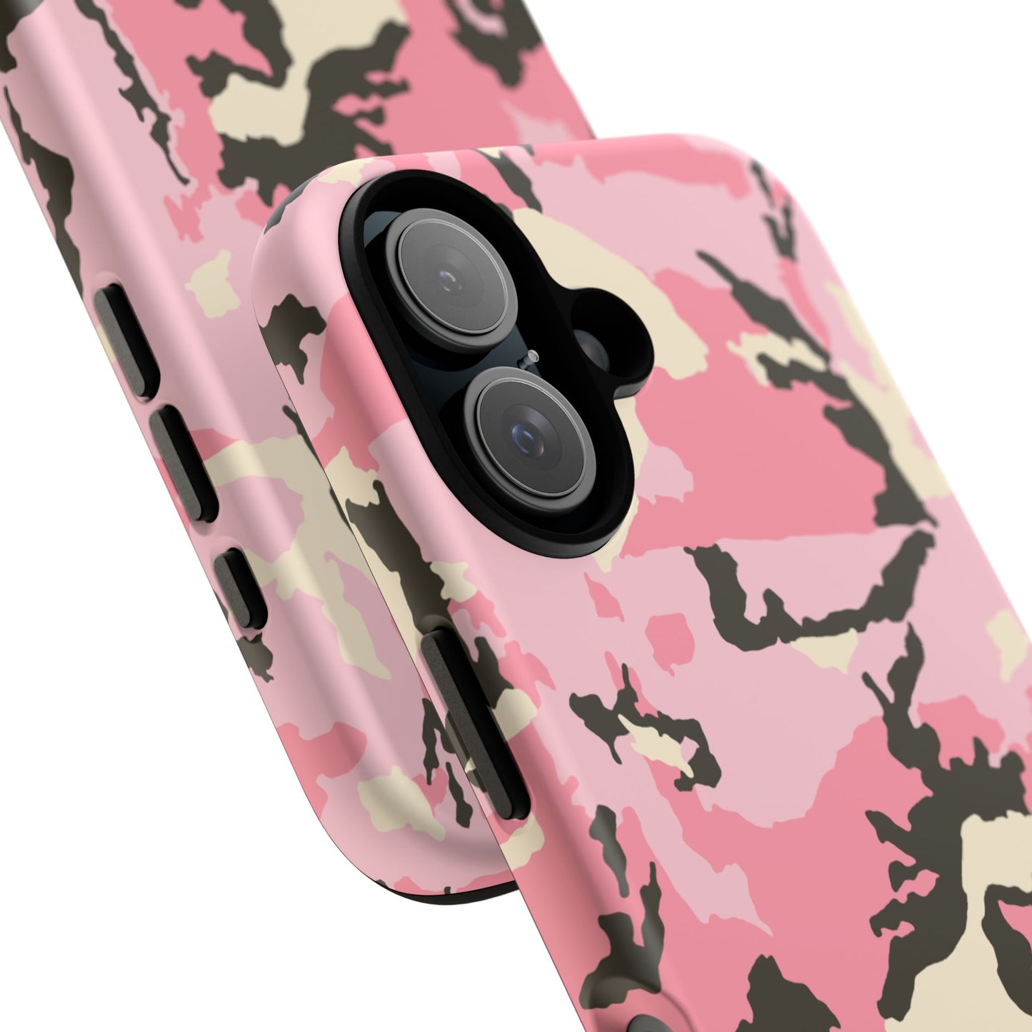 Stylish Tough Phone Case – Pink Camo Design for Bold Protection  Make a statement while keeping your phone safe with this eye-catching pink camouflage case that blends fashion with durability.