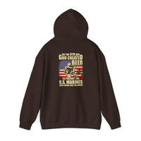 God Created Beer Hoodie, Marine Sweatshirt - Funny Drinking Gift, Unisex Pullover, Alcohol Lover, Birthday Present, Cool