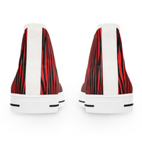 Fierce Stripe High Top Sneakers - Bold Red & Black Animal Print