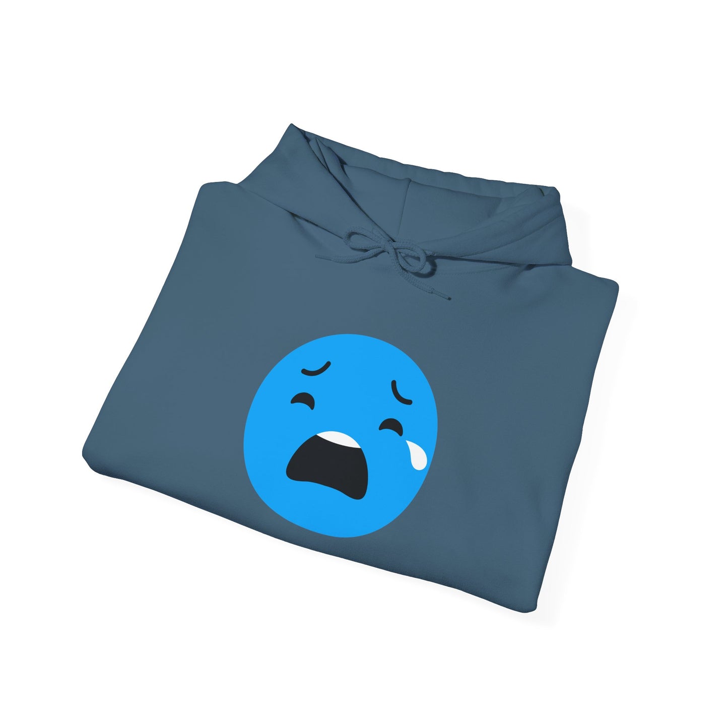 Emotional Expression Hoodie - Unisex Heavy Blend with Sad Face Design