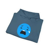 Emotional Expression Hoodie - Unisex Heavy Blend with Sad Face Design