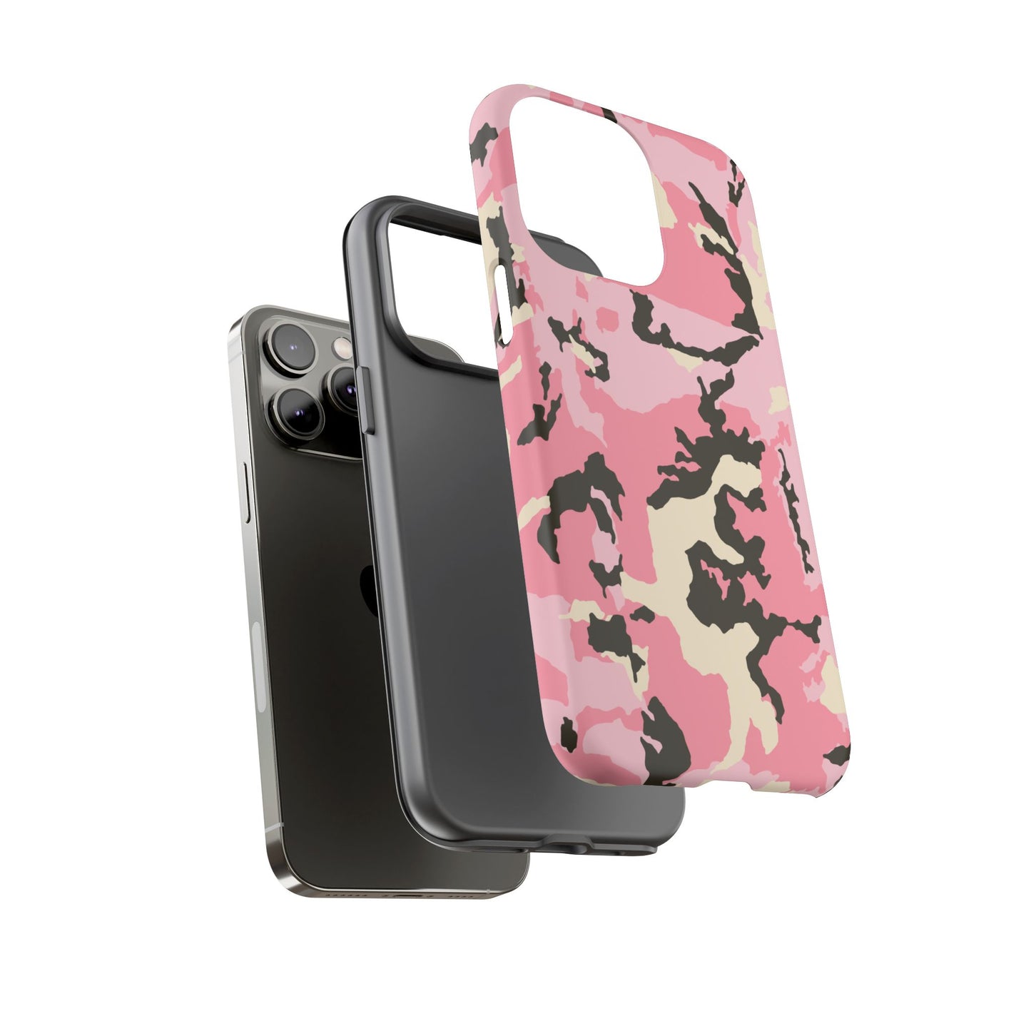 Stylish Tough Phone Case – Pink Camo Design for Bold Protection  Make a statement while keeping your phone safe with this eye-catching pink camouflage case that blends fashion with durability.