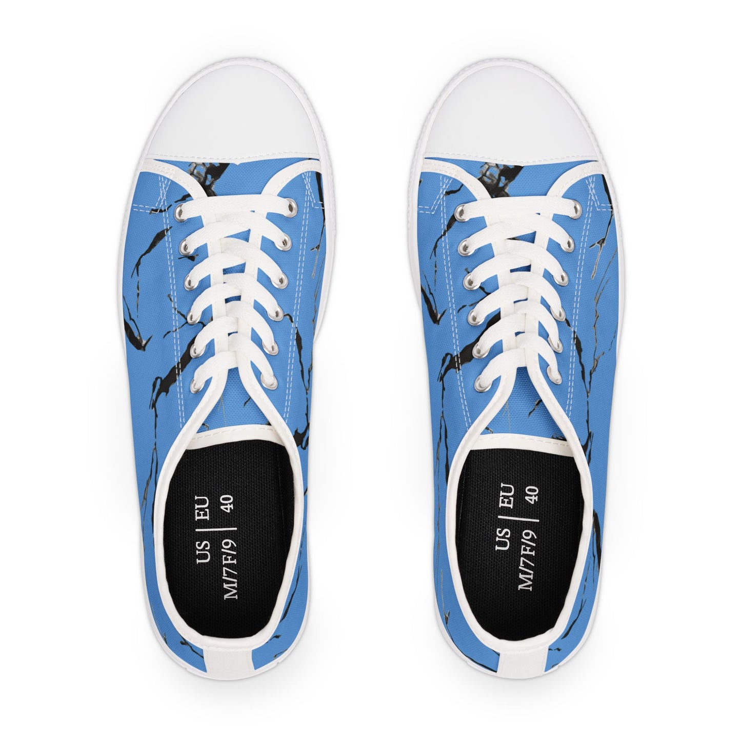 Stylish Blue Abstract Low Top Sneakers for Women
