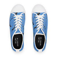 Stylish Blue Abstract Low Top Sneakers for Women