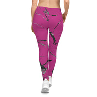 Trendy Pink Marble Leggings for Women, Stylish Activewear, Fitness Outfits, Casual Wear, Workout Leggings, Everyday Comfort