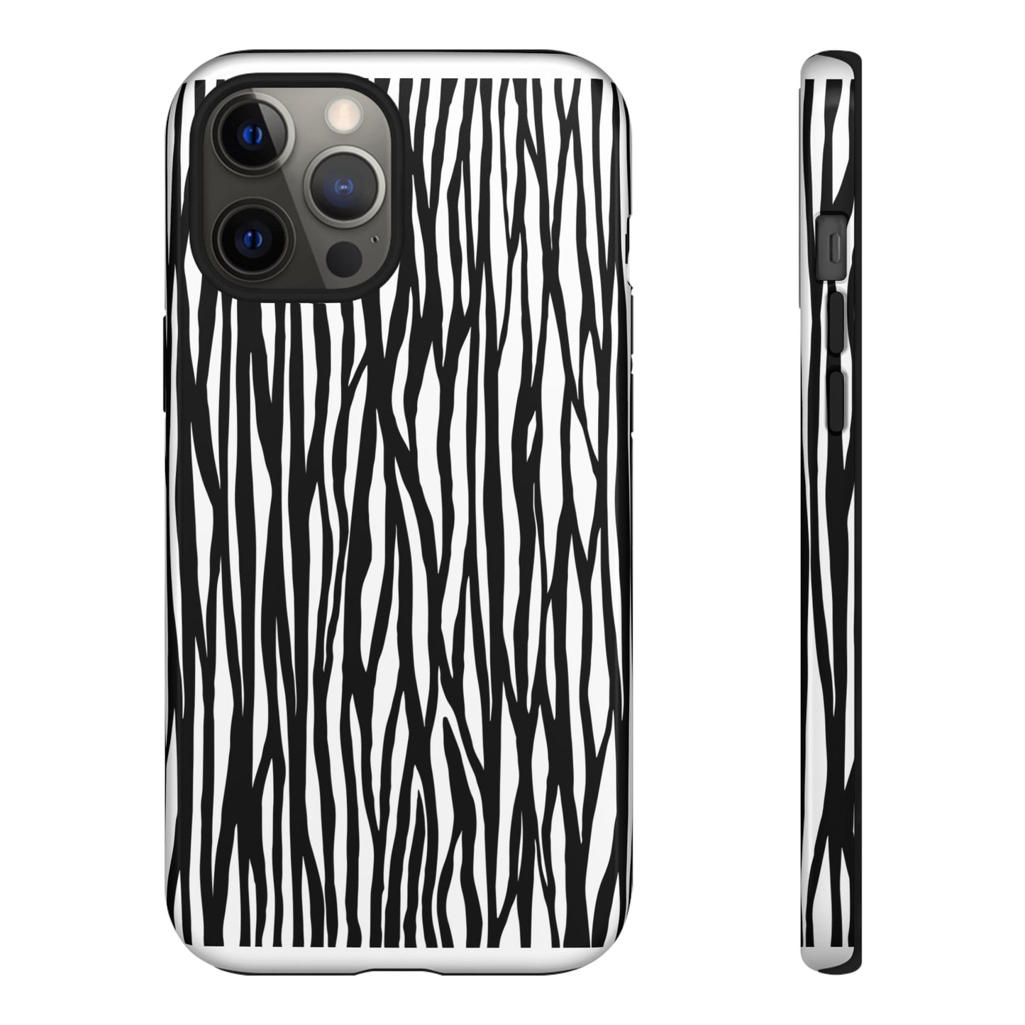 Tough Cases: Stylish Black and White Zebra Print Phone Case