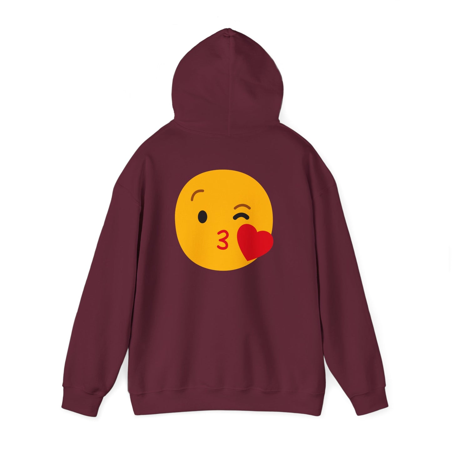 Kiss Emoji Hooded Sweatshirt | Unisex Heavy Blend™