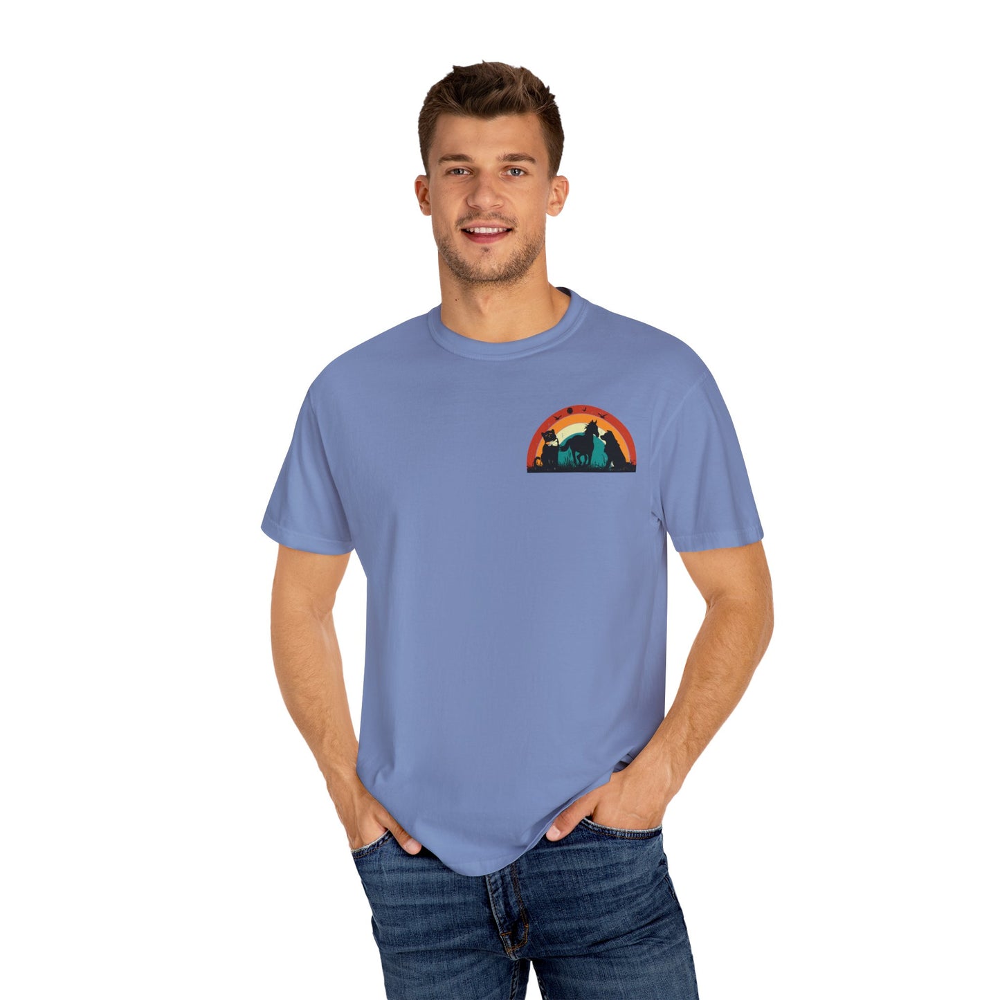 Rainbow Animal Scene Unisex T-Shirt - Nature Lover's Gift