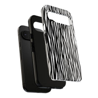Tough Cases: Stylish Black and White Zebra Print Phone Case