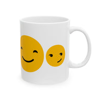 Happy Faces Ceramic Mug - 11oz & 15oz Coffee Cup for Positive Vibes