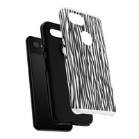 Tough Cases: Stylish Black and White Zebra Print Phone Case