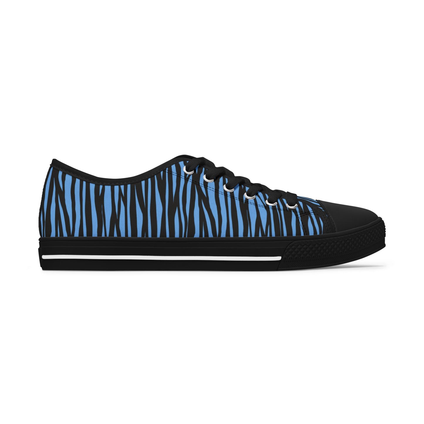 Blue Zebra Print Women's Low Top Sneakers