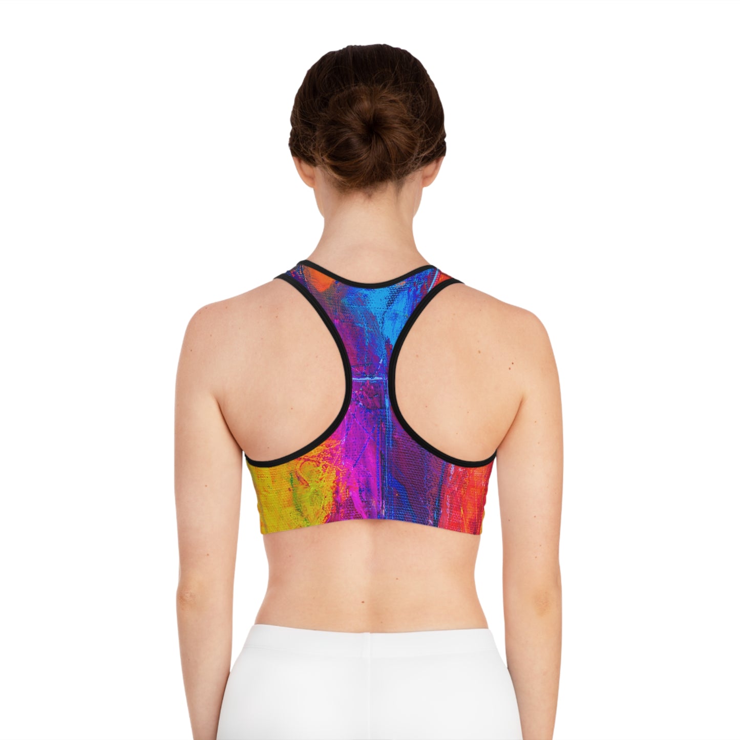 Vibrant Abstract Sports Bra for Active Lifestyle