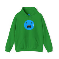 Emotional Expression Hoodie - Unisex Heavy Blend with Sad Face Design