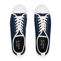 Blue Zebra Print Women's Low Top Sneakers | Trendy Casual Footwear