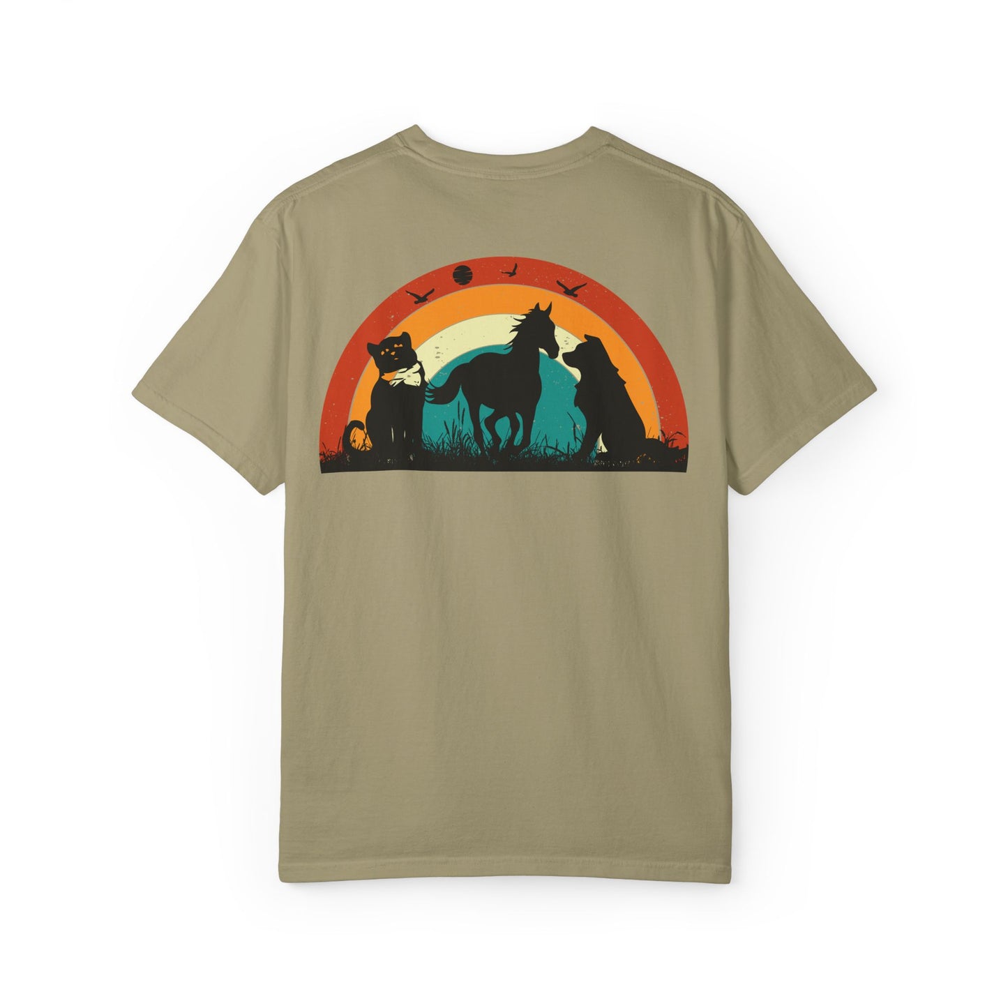 Rainbow Animal Scene Unisex T-Shirt - Nature Lover's Gift