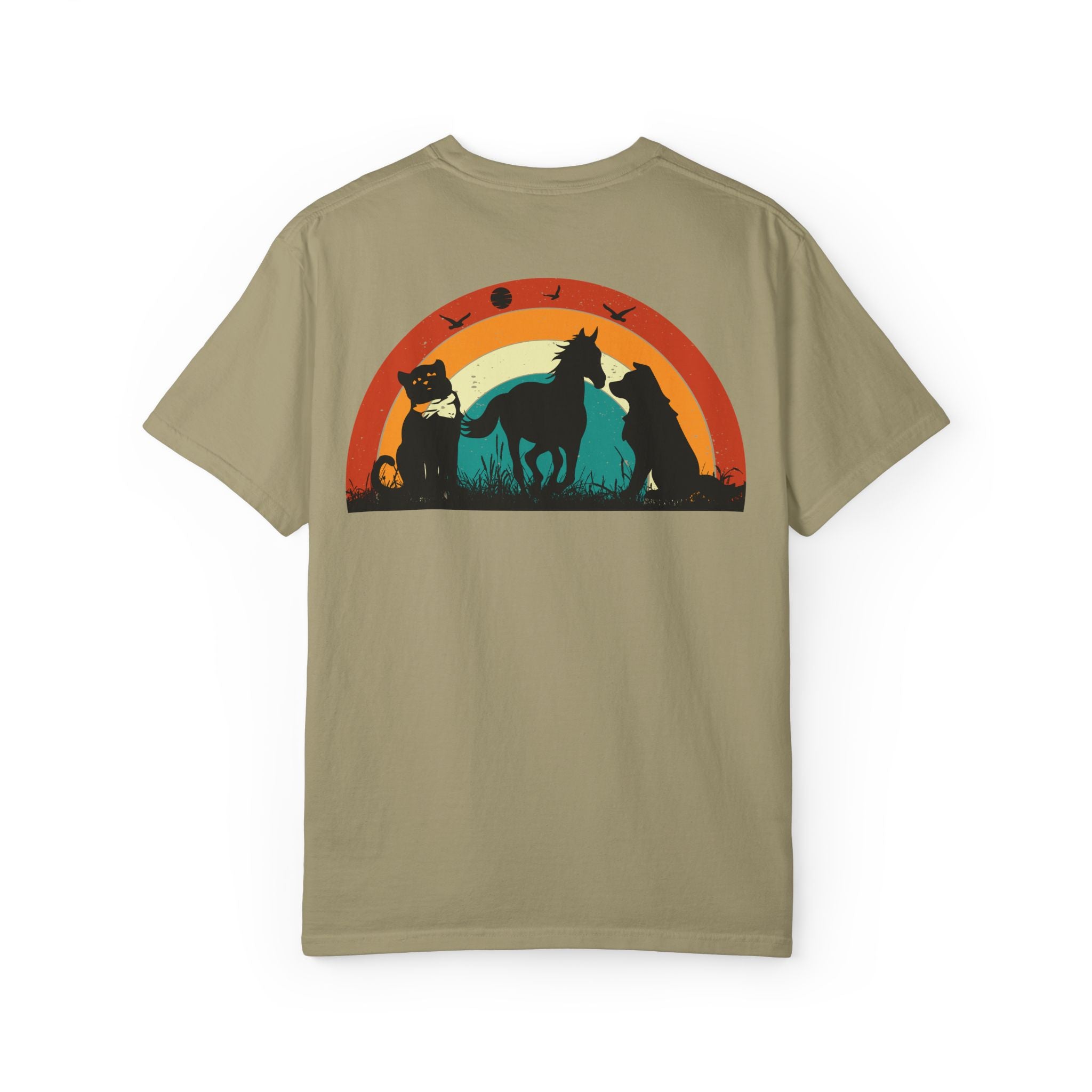 Rainbow Animal Scene Unisex T-Shirt - Nature Lover's Gift