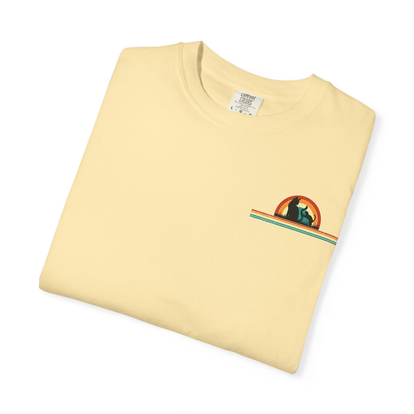 Unisex Cat & Dog Sunset Graphic T-Shirt - Casual Animal Lover Tee