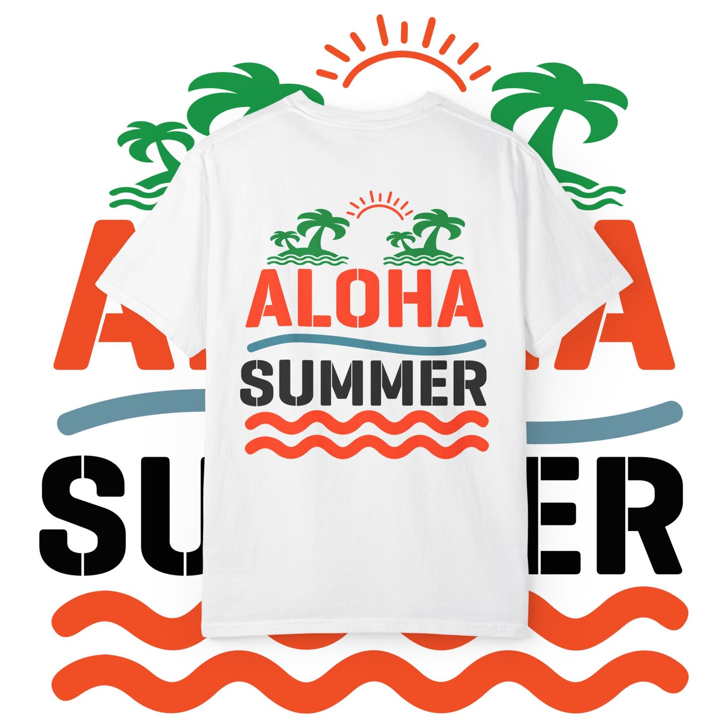 Aloha Summer Unisex T-Shirt, Beach Shirt, Vacation Tee, Summer Apparel, Tropical Graphic Tee, iconic Waikiki Beach Maui ,Oahu