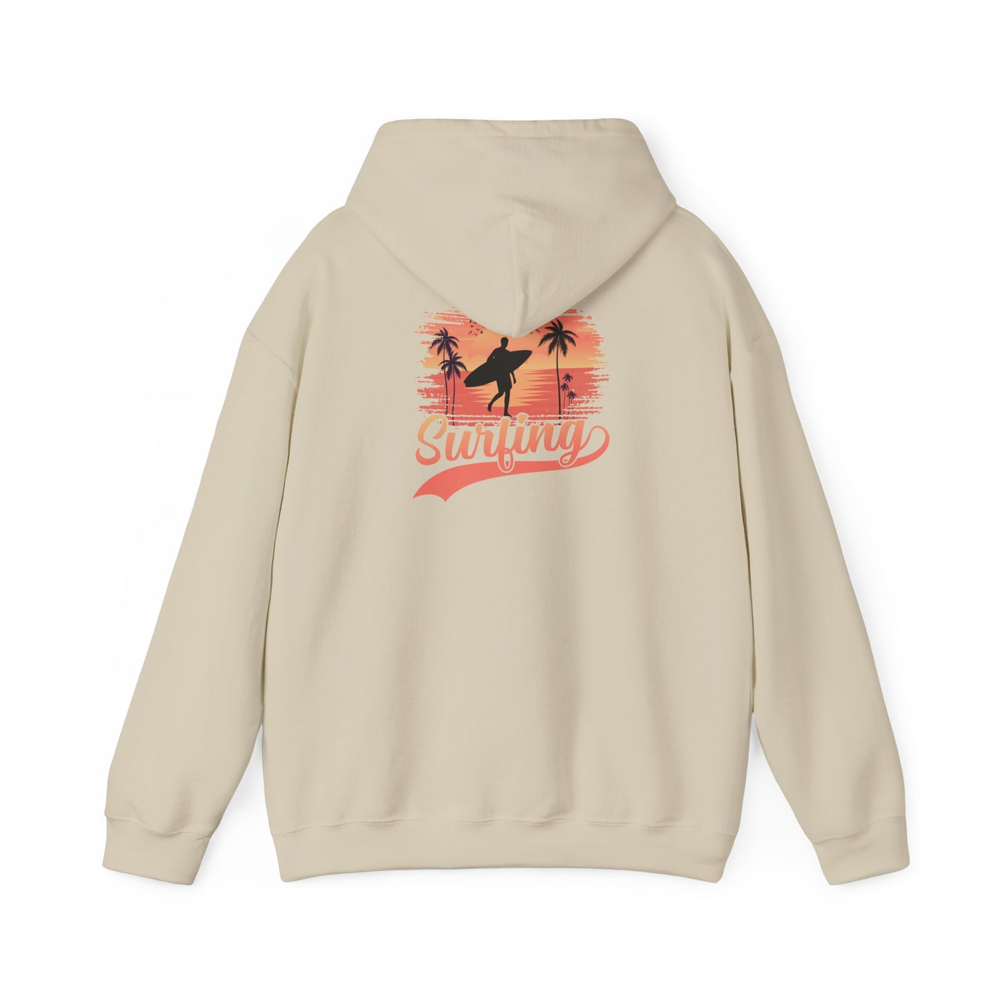 Surfing Vibes Hooded Sweatshirt, Beachwear, Gift for Surfers, Summer Fashion, Casual Wear, Coastal Style